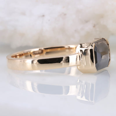 Salt and Pepper Diamond Ring | Engagement Ring | Emerald Diamond Ring