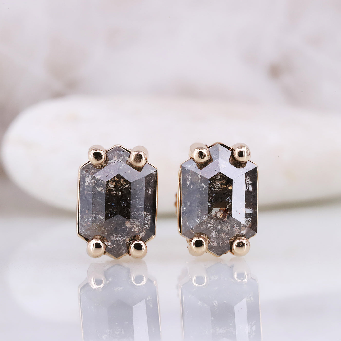 Salt and Pepper Diamond Earrings yellow earrings stud earrings ear cuff earrings drop earrings bridesmaid Earring Combo handmade jewelry