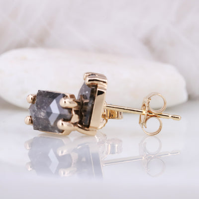 Salt and Pepper Diamond Earrings yellow earrings stud earrings ear cuff earrings drop earrings bridesmaid Earring Combo handmade jewelry