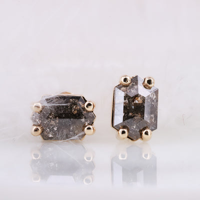 Salt and Pepper Diamond Earrings yellow earrings stud earrings ear cuff earrings drop earrings bridesmaid Earring Combo handmade jewelry