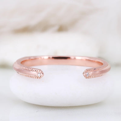 Euro shank ring Matte polished ring Stackable rings engagement ring - Rubysta