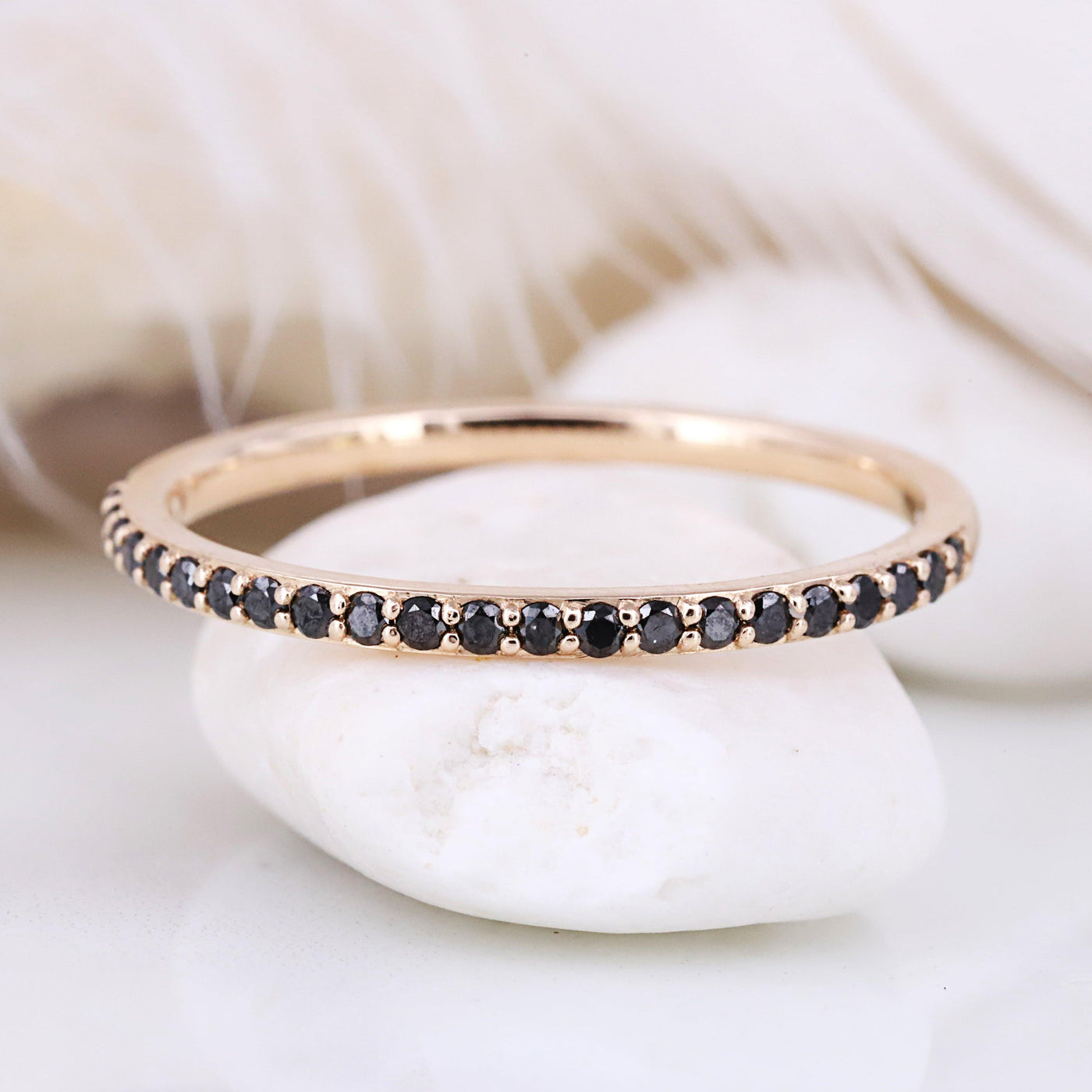Black diamond ring cheap wedding ring sleek ring couple rings art deco ring - Rubysta