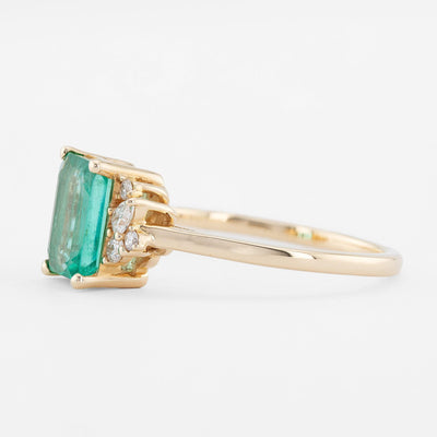 Emerald Cut Emerald Diamond Ring, Engagement Ring, Dainty Ring, Statement Ring - Rubysta - Rubysta
