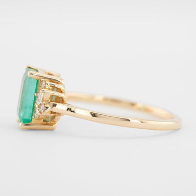 Emerald Cut Emerald Diamond Ring, Engagement Ring, Dainty Ring, Statement Ring - Rubysta