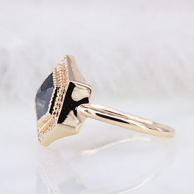 Salt and pepper hexagon diamond ring | Wedding Ring - Rubysta