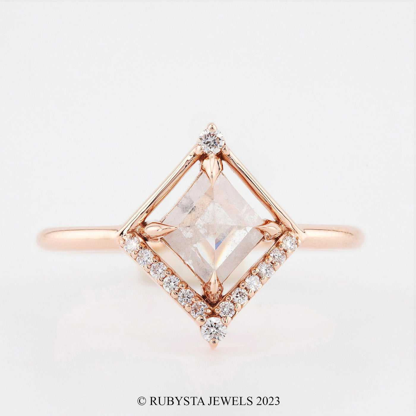 Salt and pepper Kite diamond ring - Rubysta