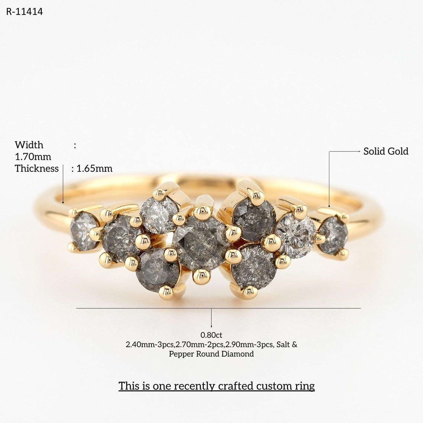 Vintage Engagement Ring | Diamond Engagement Ring | Salt and pepper Diamond Ring