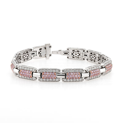 Pink diamond Men's bracelet Women's bracelet Clear diamond Simulated bracelet