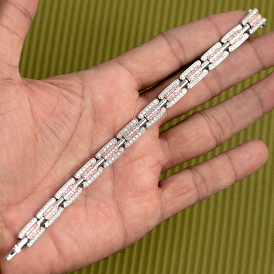 Pink diamond Men's bracelet Women's bracelet Clear diamond Simulated bracelet