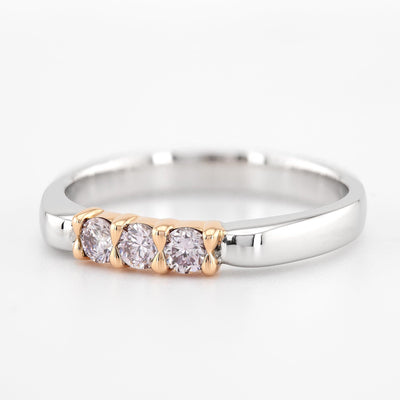 Natural Pink Round Diamond Ring for wedding and engagement - Rubysta