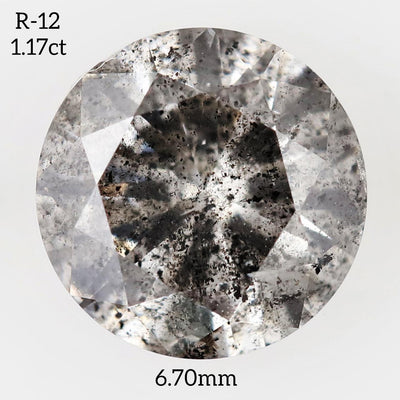 R12 - Salt and pepper round diamond - Rubysta