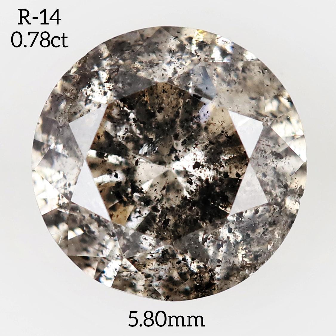 R14 - Salt and pepper round diamond