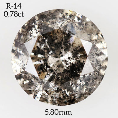 R14 - Salt and pepper round diamond - Rubysta