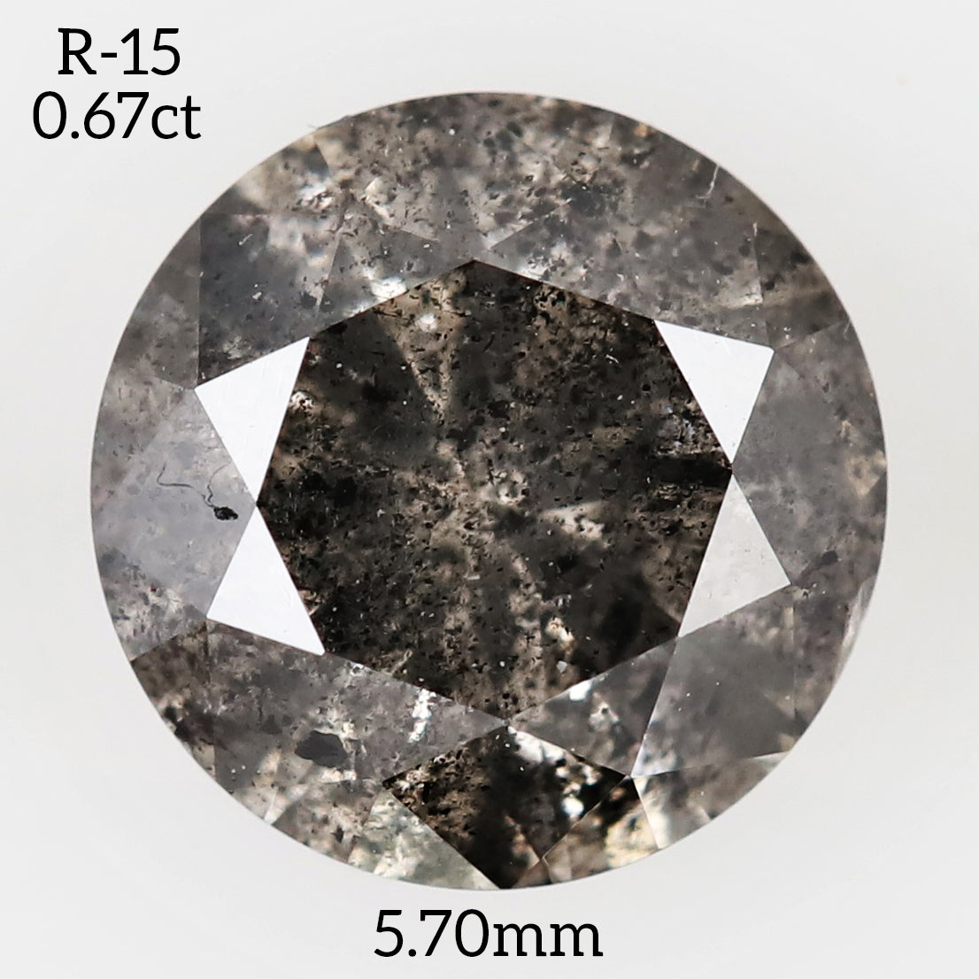 R15 - Salt and pepper round diamond