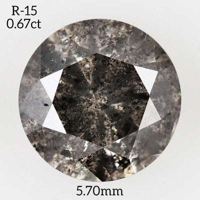R15 - Salt and pepper round diamond - Rubysta