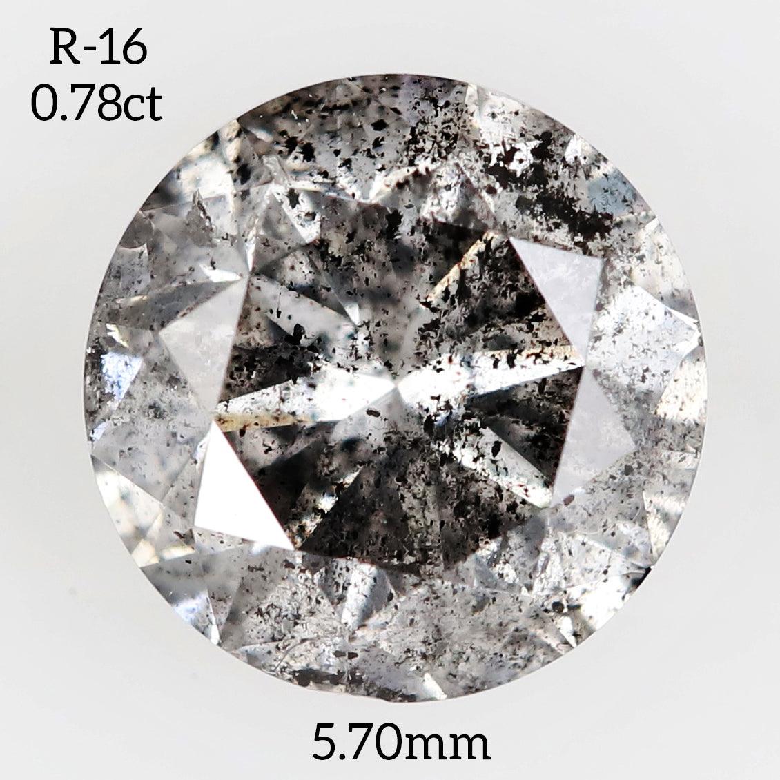 R16 - Salt and pepper round diamond