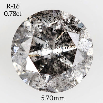 R16 - Salt and pepper round diamond - Rubysta
