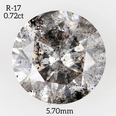 R17 - Salt and pepper round diamond - Rubysta