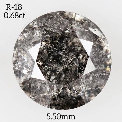 R18 - Salt and pepper round diamond - Rubysta