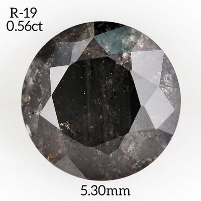 R19 - Salt and pepper round diamond - Rubysta