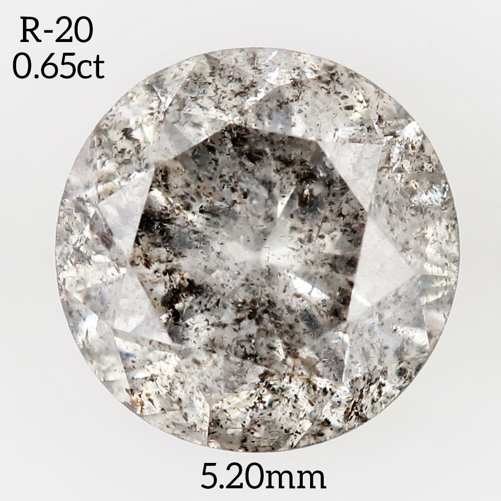 R20 - Salt and pepper round diamond