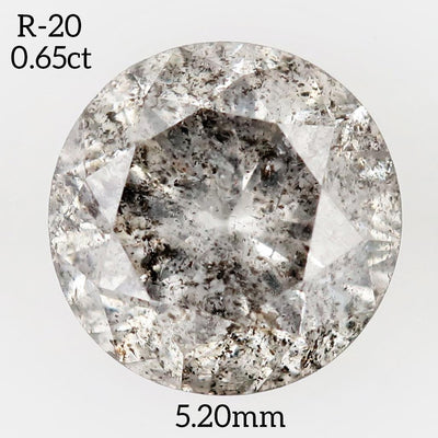 R20 - Salt and pepper round diamond - Rubysta