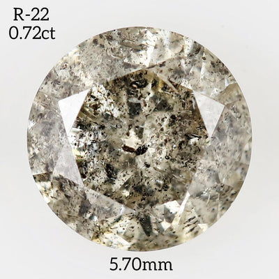 R22 - Salt and pepper round diamond - Rubysta