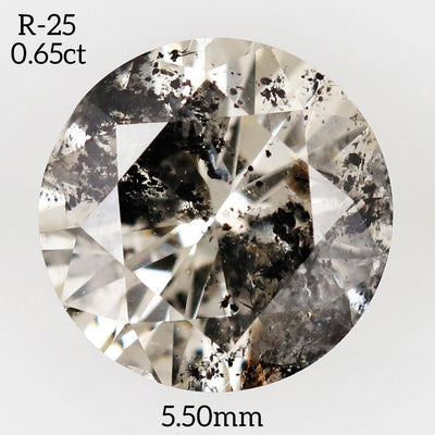 R25 - Salt and pepper round diamond - Rubysta