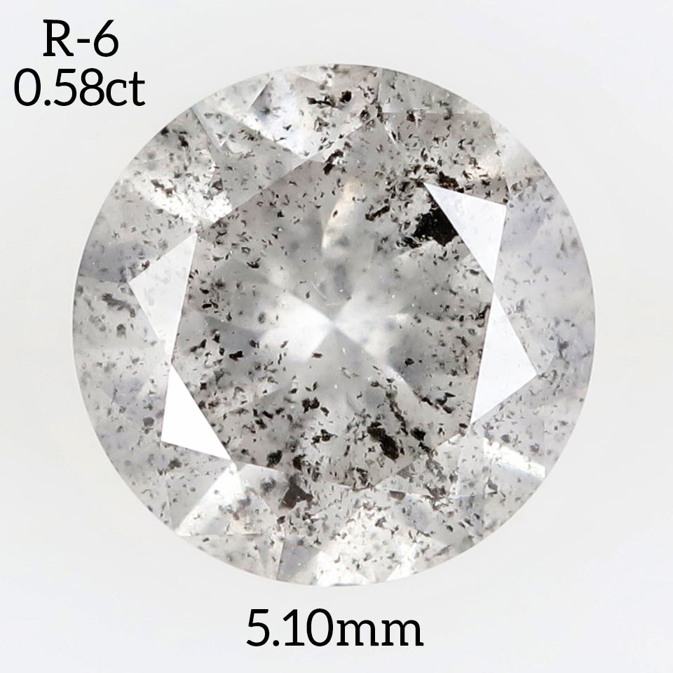 R6 - Salt and pepper round diamond