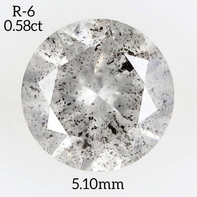 R6 - Salt and pepper round diamond - Rubysta