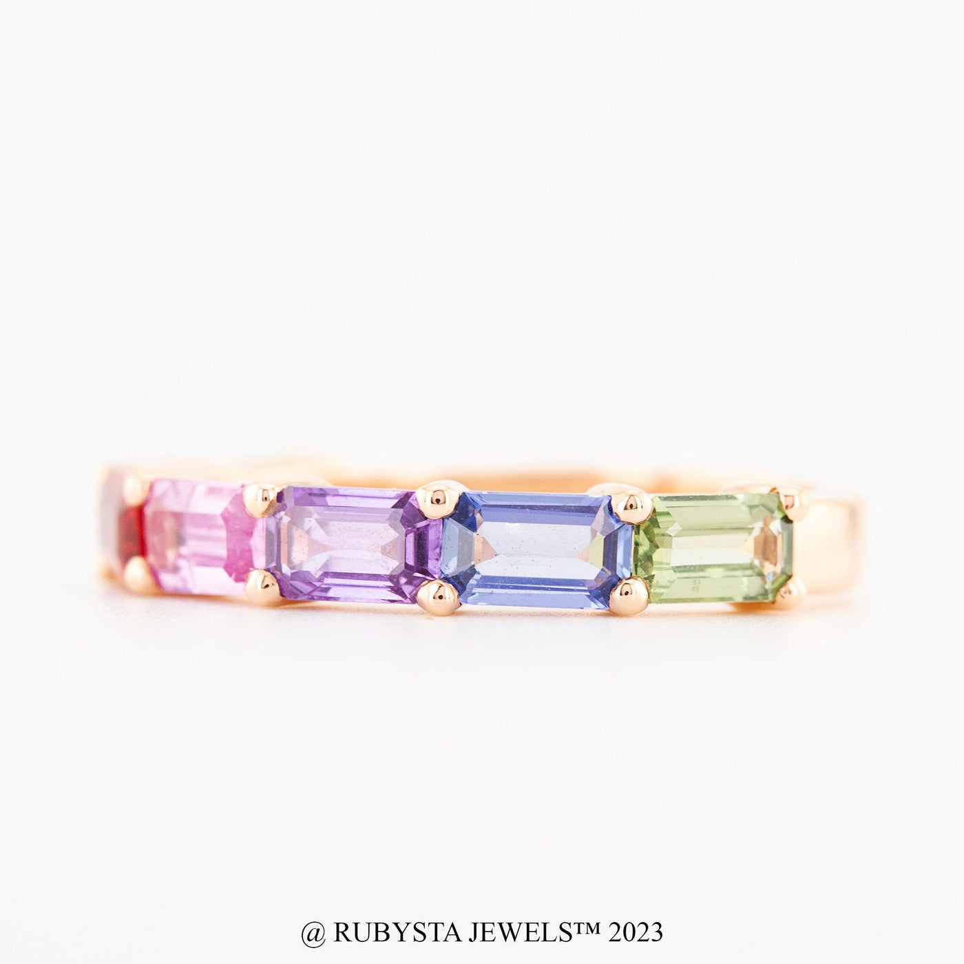 Rainbow Sapphire Jewelry - Perfect Gifts for Birthdays, Anniversaries, Baby Shower, and Special Occasions Gemstone Ring Sapphire ring - Rubysta