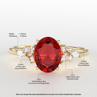 Bold and Brilliant: Red Oval and Marquise Diamonds Creating Iconic Trends