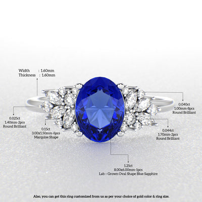 Blue Sapphire Magic: Oval, Round, and Marquise Diamonds in Perfect Harmony