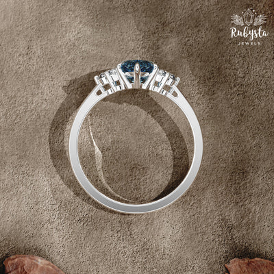 2.00 CT Blue Marquise Lab-Grown Diamond Engagement Ring – EF/VS Clarity, White Gold Customizable