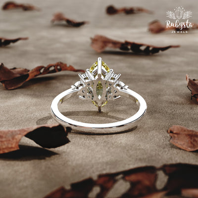 Golden Radiance – 2.00 CT Yellow Marquise Lab-Grown Diamond Ring in Custom Solid Gold