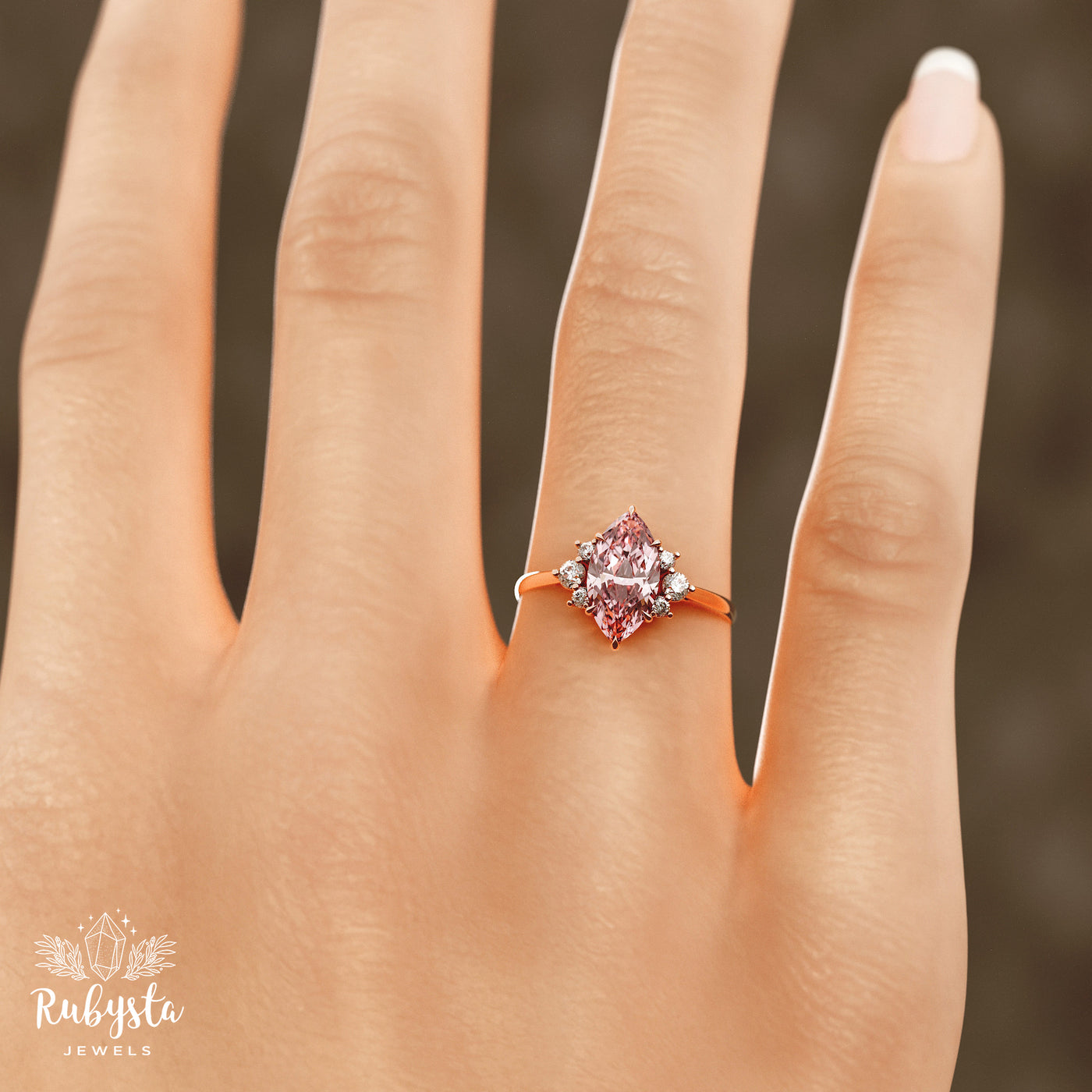 Blush Aurora – 2.00 CT Pink Marquise Lab-Grown Diamond Ring in Custom Solid Gold
