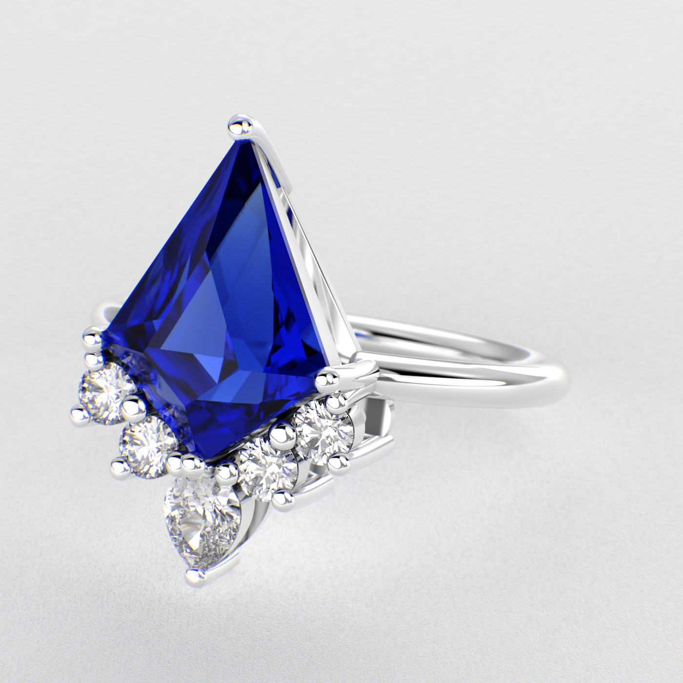 Blue Sapphire Kite-Shaped Ring | Perfect Engagement or Valentine’s Gift for Her