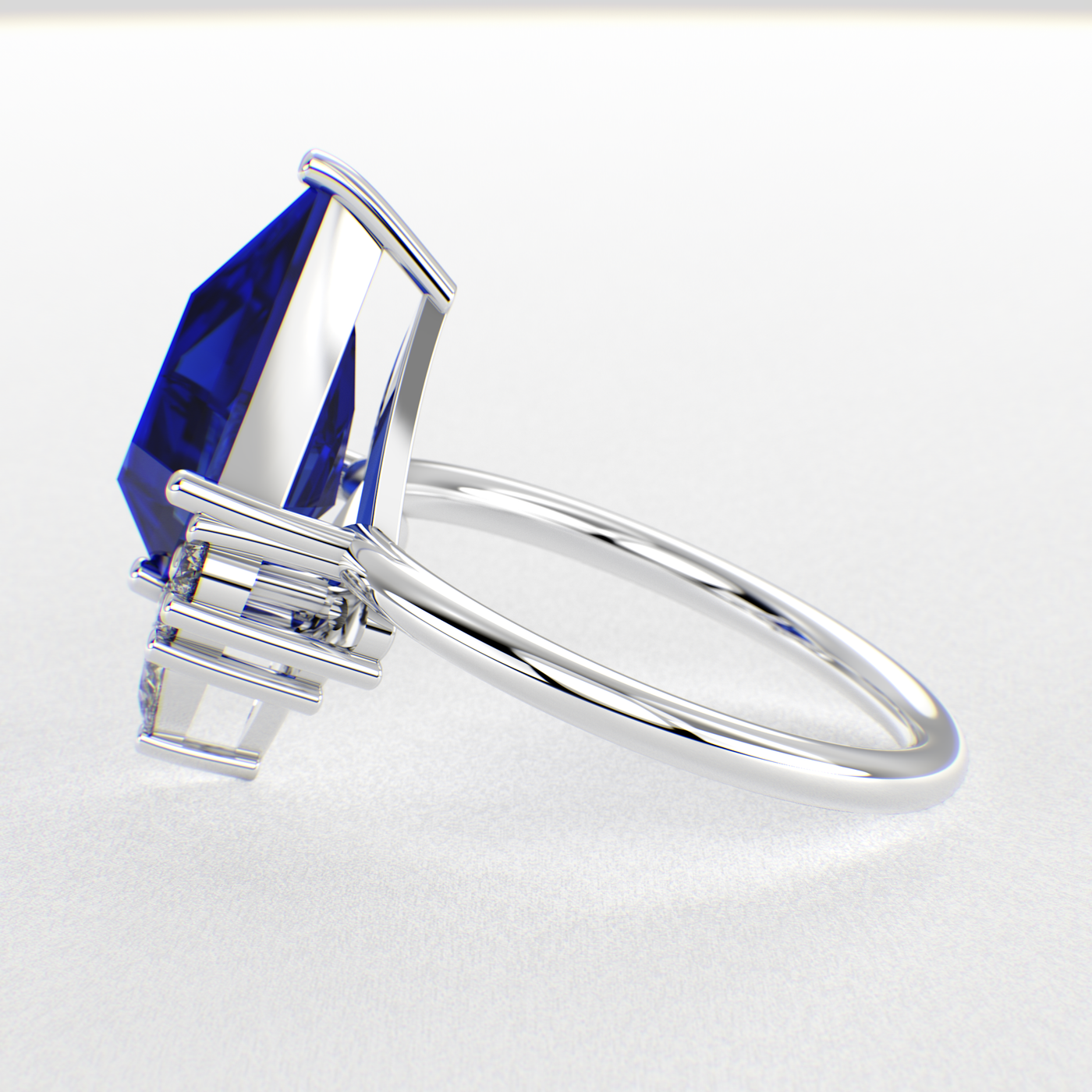 Blue Sapphire Kite-Shaped Ring | Perfect Engagement or Valentine’s Gift for Her