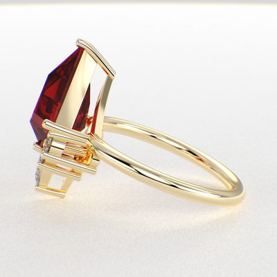 Unique Kite-Shaped Lab Ruby Ring | Perfect Engagement or Valentine’s Gift for Her