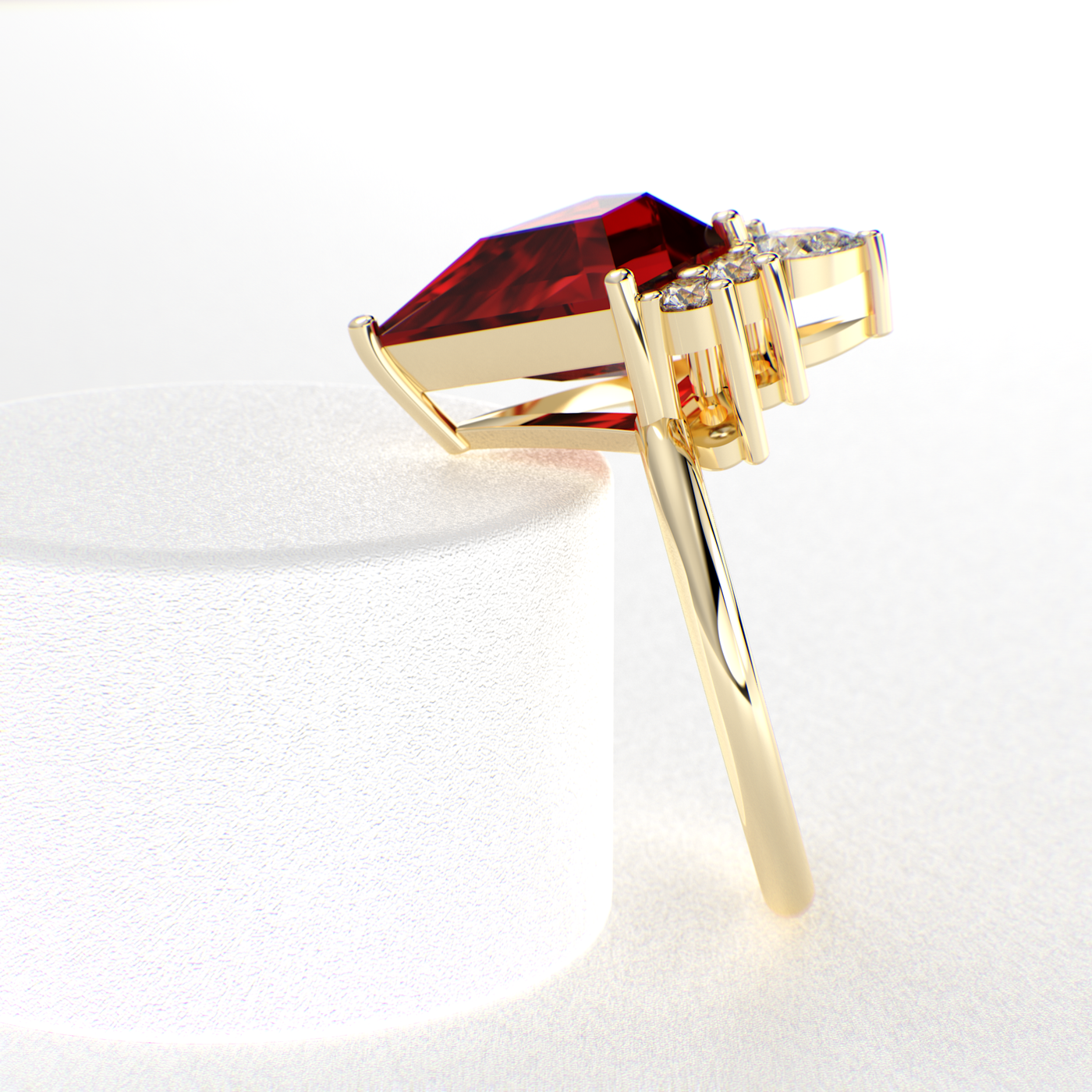 Unique Kite-Shaped Lab Ruby Ring | Perfect Engagement or Valentine’s Gift for Her