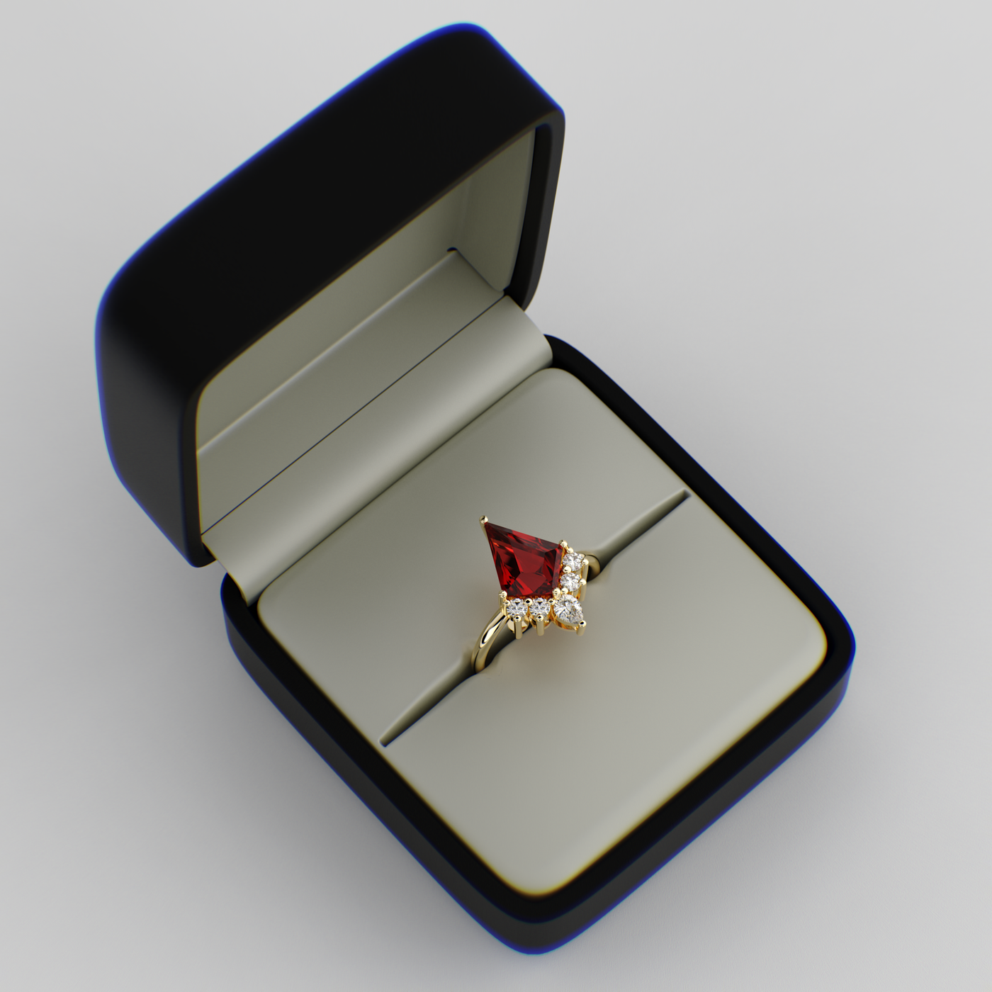 Unique Kite-Shaped Lab Ruby Ring | Perfect Engagement or Valentine’s Gift for Her