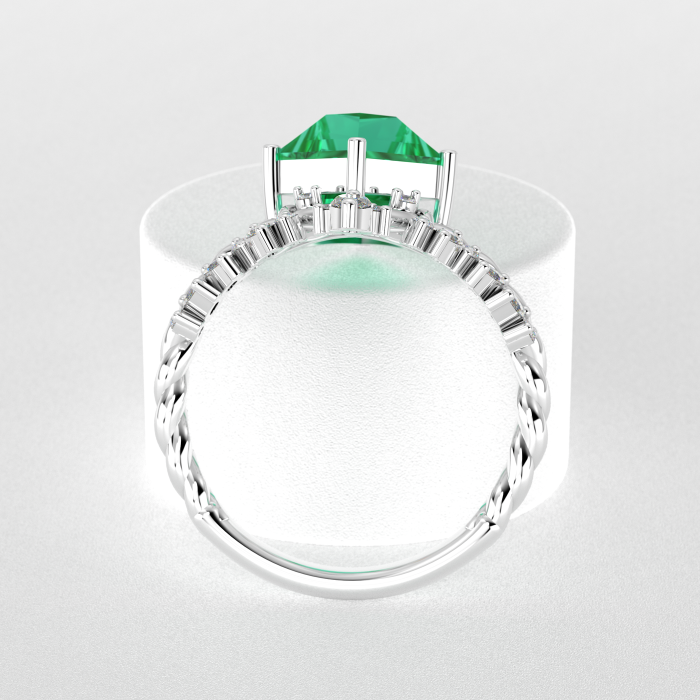 Kite Shape Green Emerald Ring | A Stunning Choice for Engagement or Romance