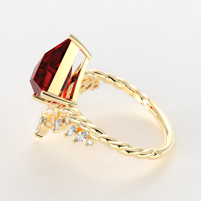 Red Ruby Kite Shape Ring | A Stunning Choice for Engagement or Romance