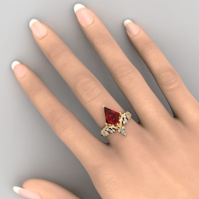 Red Ruby Kite Shape Ring | A Stunning Choice for Engagement or Romance