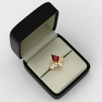 Red Ruby Kite Shape Ring | A Stunning Choice for Engagement or Romance