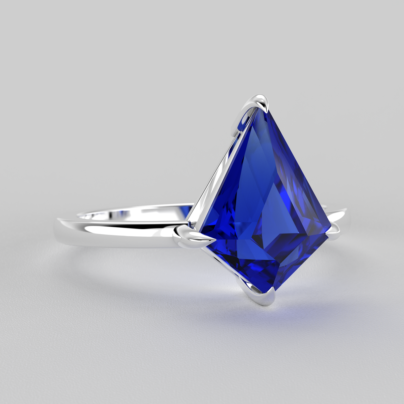 Bold Beauty: Blue Sapphire Kite Ring for Timeless Romance