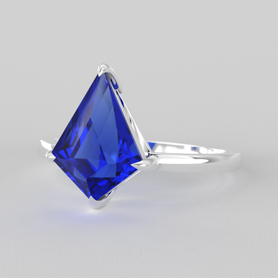 Bold Beauty: Blue Sapphire Kite Ring for Timeless Romance