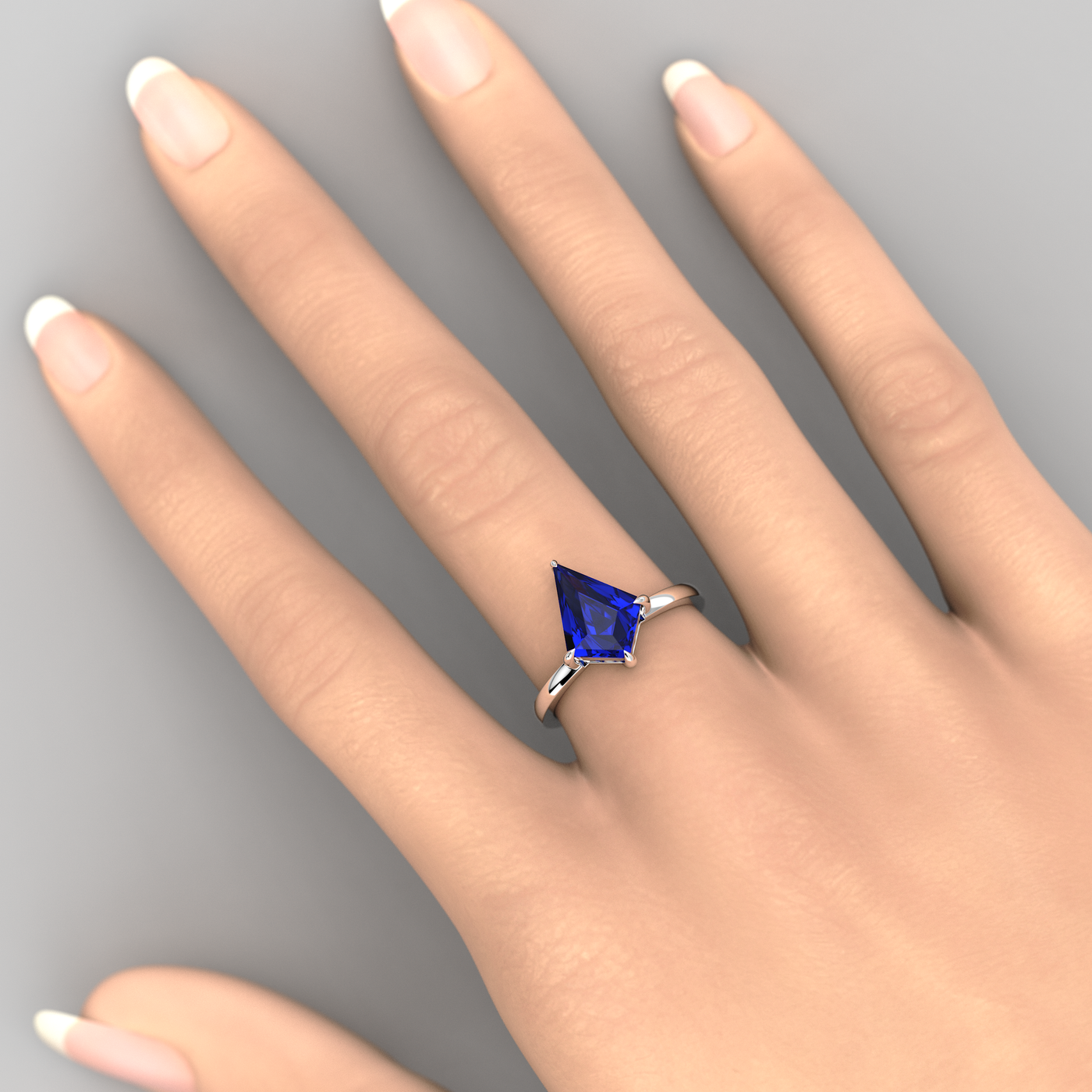 Bold Beauty: Blue Sapphire Kite Ring for Timeless Romance