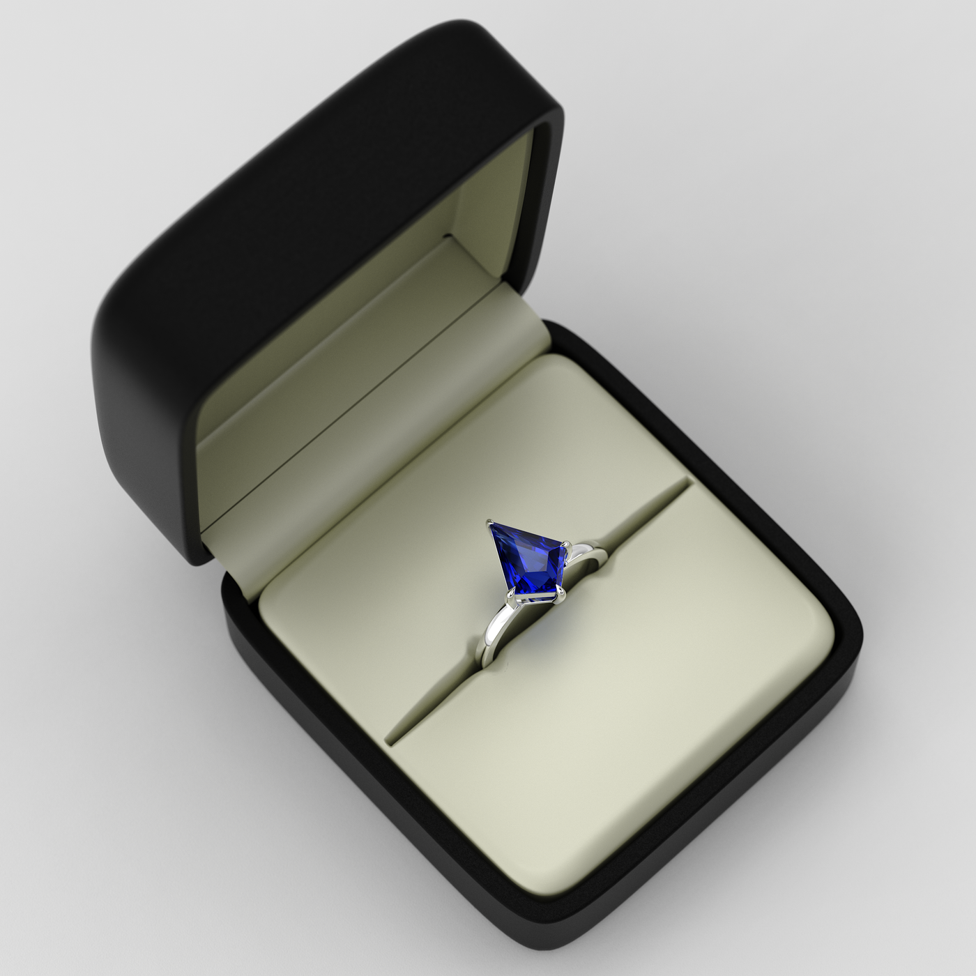 Bold Beauty: Blue Sapphire Kite Ring for Timeless Romance