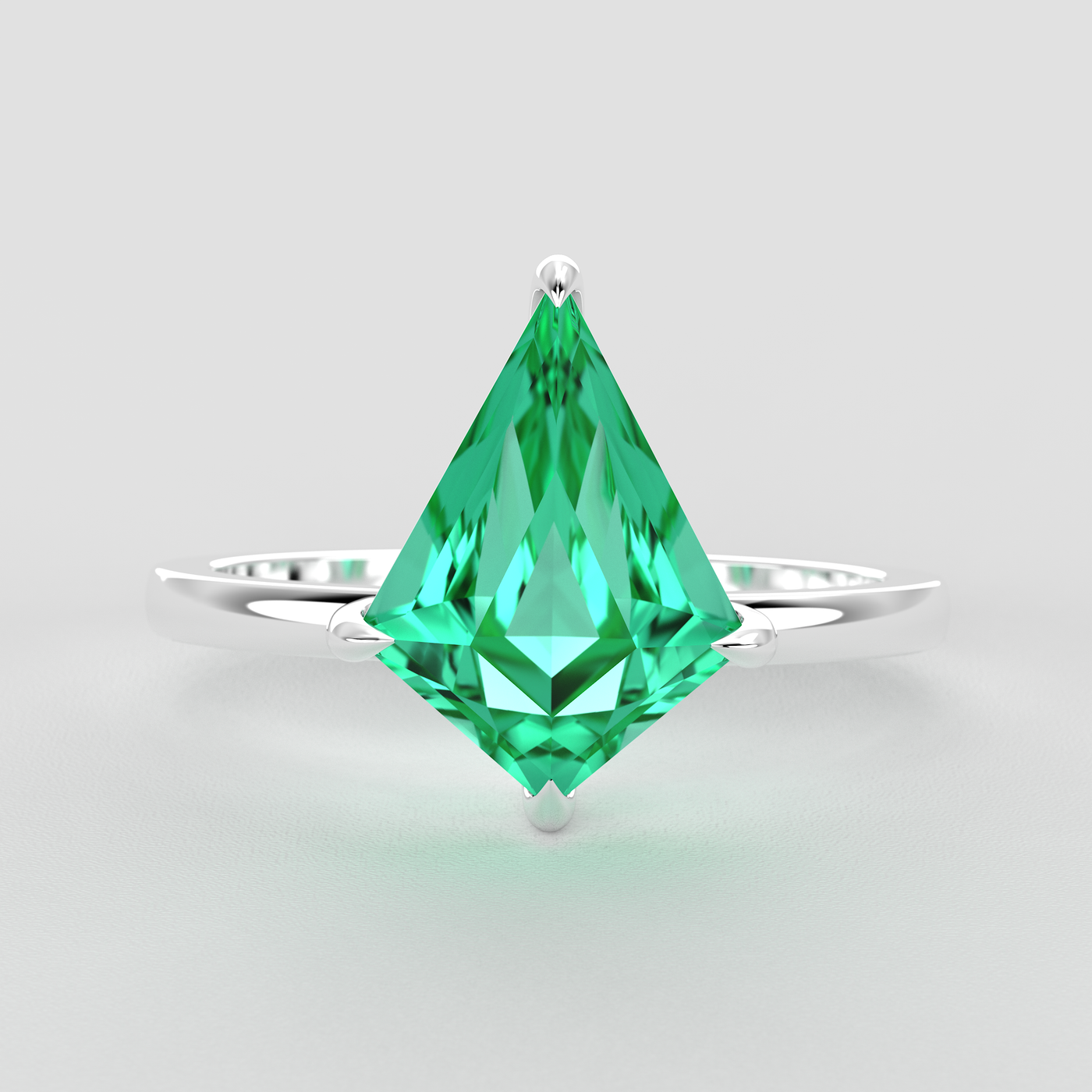 Bold Beauty: Green Emerald Kite Ring for Timeless Romance